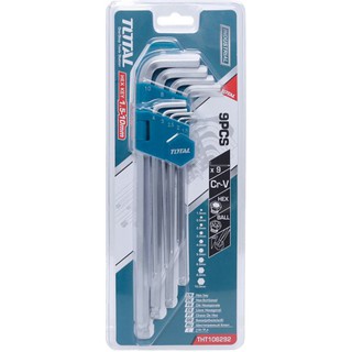 1.5-10mm Bộ lục giác đầu bi dài 9 chi tiết Total THT106292