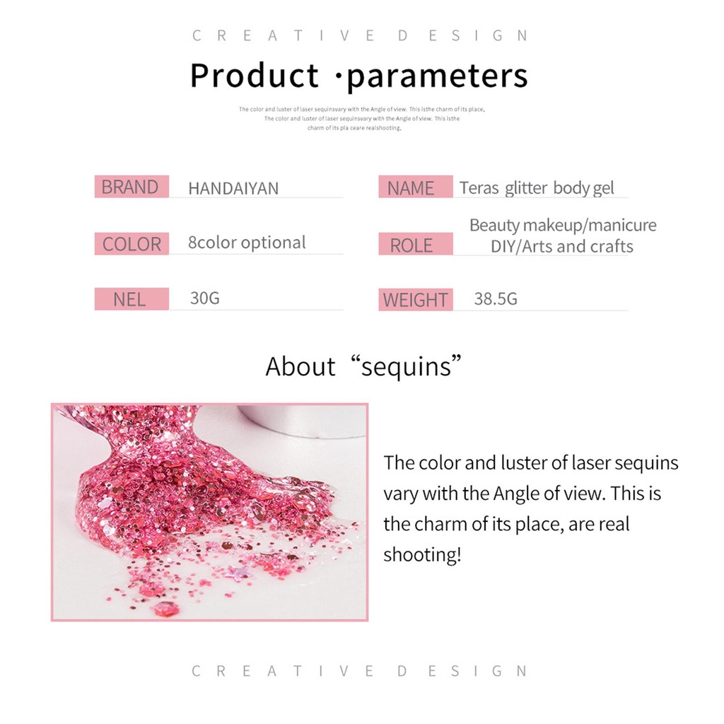 Gel Dán Trang Trí Mắt/ Tóc/Cơ Thể Đính Đá Lấp Lánh Z0N2