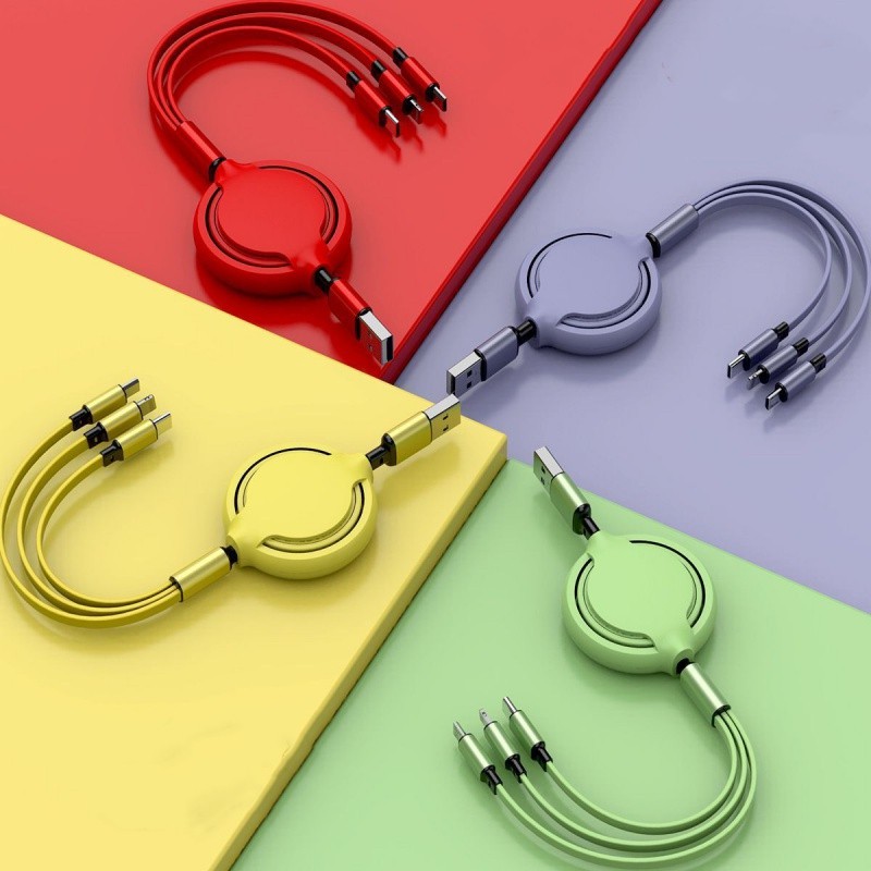 Cáp silicon mềm 3 trong 1 sạc tốc độ nhanh có đầu Micro USB Type C