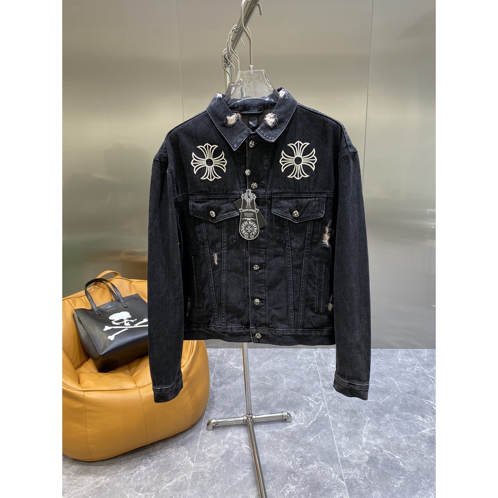Áo khoác denim nam thời trang,ca tính Chrome Hearts kiểu dáng đường phố trẻ trung