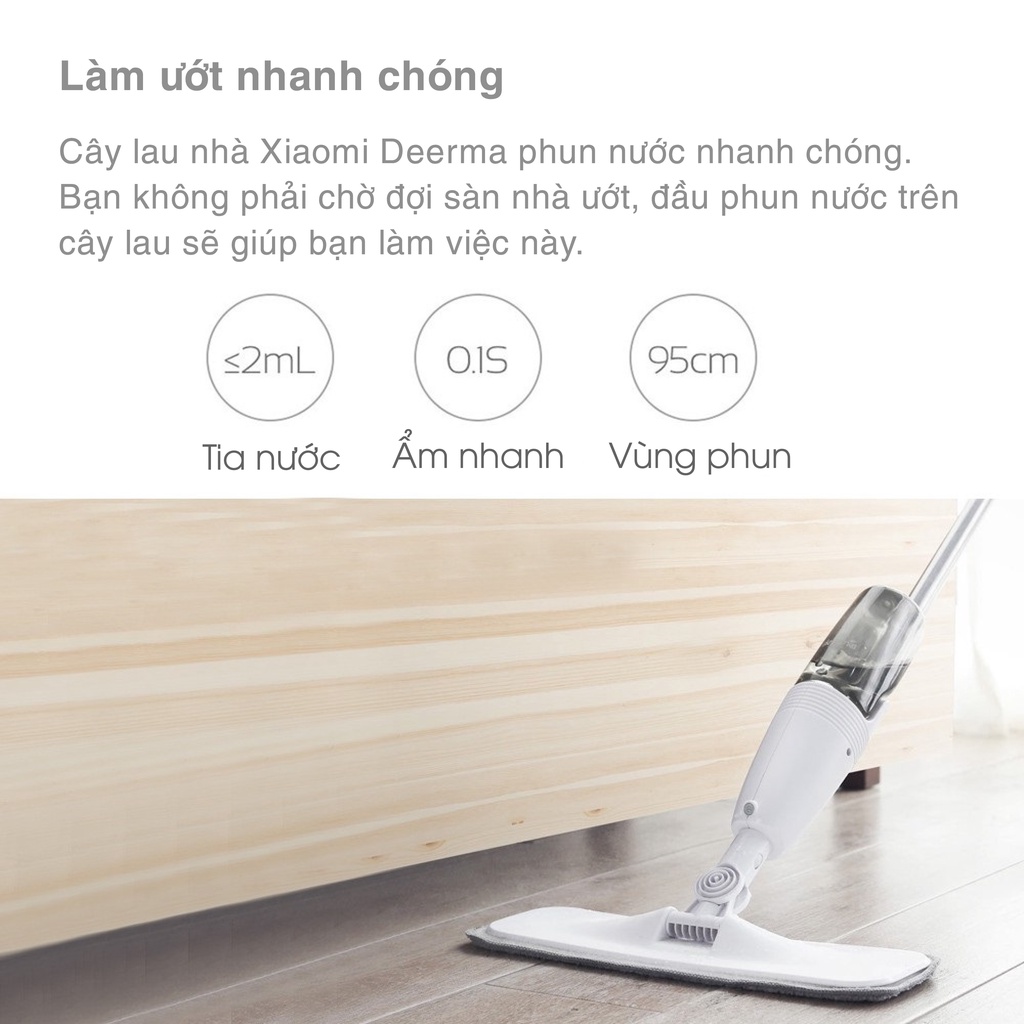 Cây lau nhà Xiaomi Deerma Water Spray Mop TB500 siêu nhẹ có phun nước