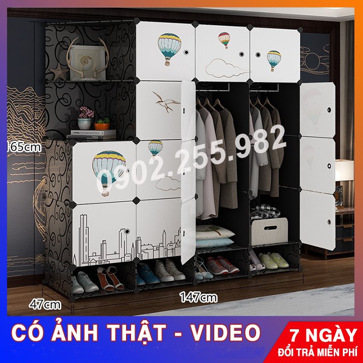 [RẺ NHẤT SHOPEE] TỦ NHỰA LẮP GHÉP 16 Ô + 4 GIÀY THÂN HỒNG - CỬA MẶT CƯỜI NGỘ NGHĨNH ĐỂ ĐỒ ĐA NĂNG THÔNG MINH sâu 47cm