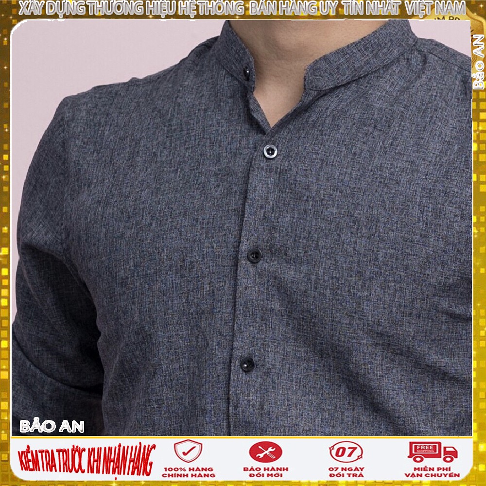 Áo sơ mi nam cổ tàu màu ghi xám [Cung cấp Sỉ Toàn Quốc] | BigBuy360 - bigbuy360.vn
