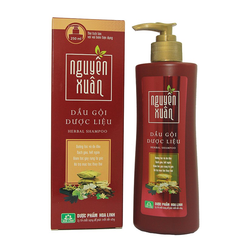 Dầu gội Dược liệu Nguyên Xuân nâu 250ml (Dành cho tóc thường)