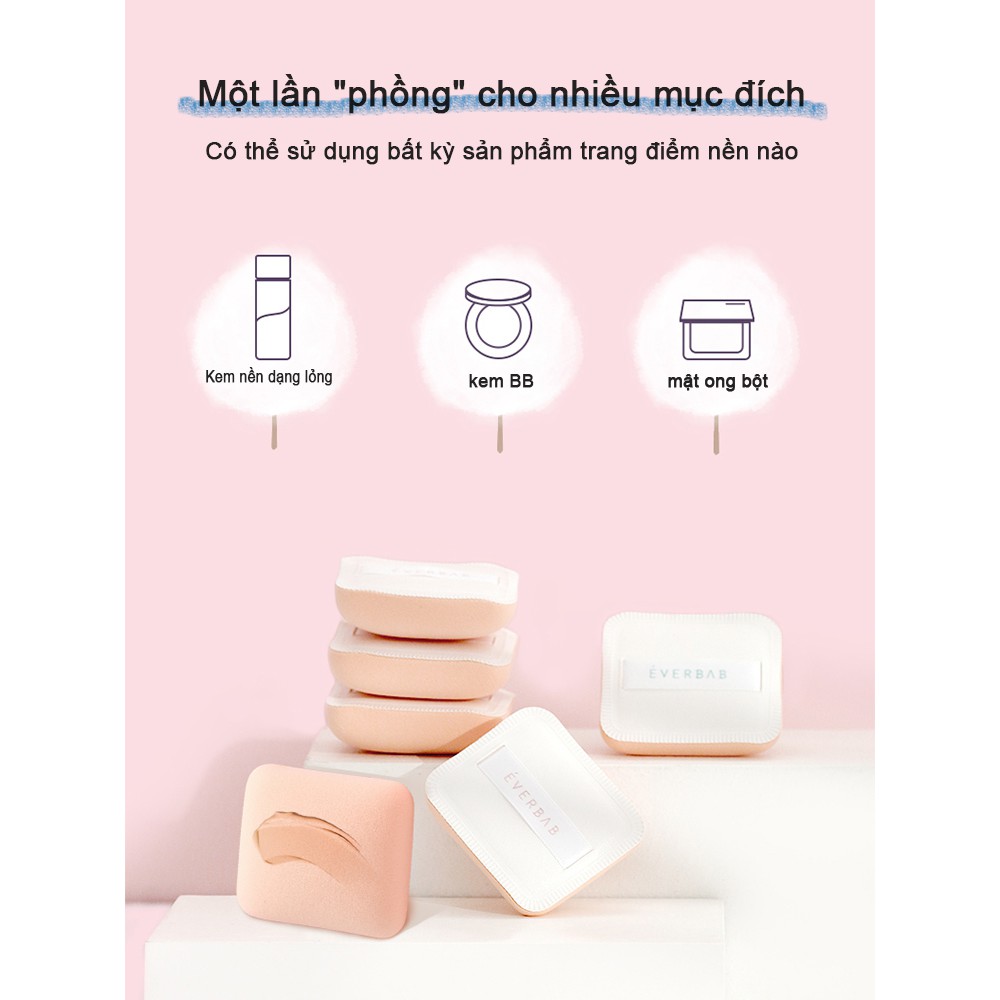 Mút Trang Điểm Everbab Bằng Cotton Mềm Mại Màu Kẹo Dễ Thương Cho Nữ