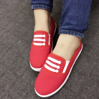 Giày slip on 3 dây màu đỏ vv158