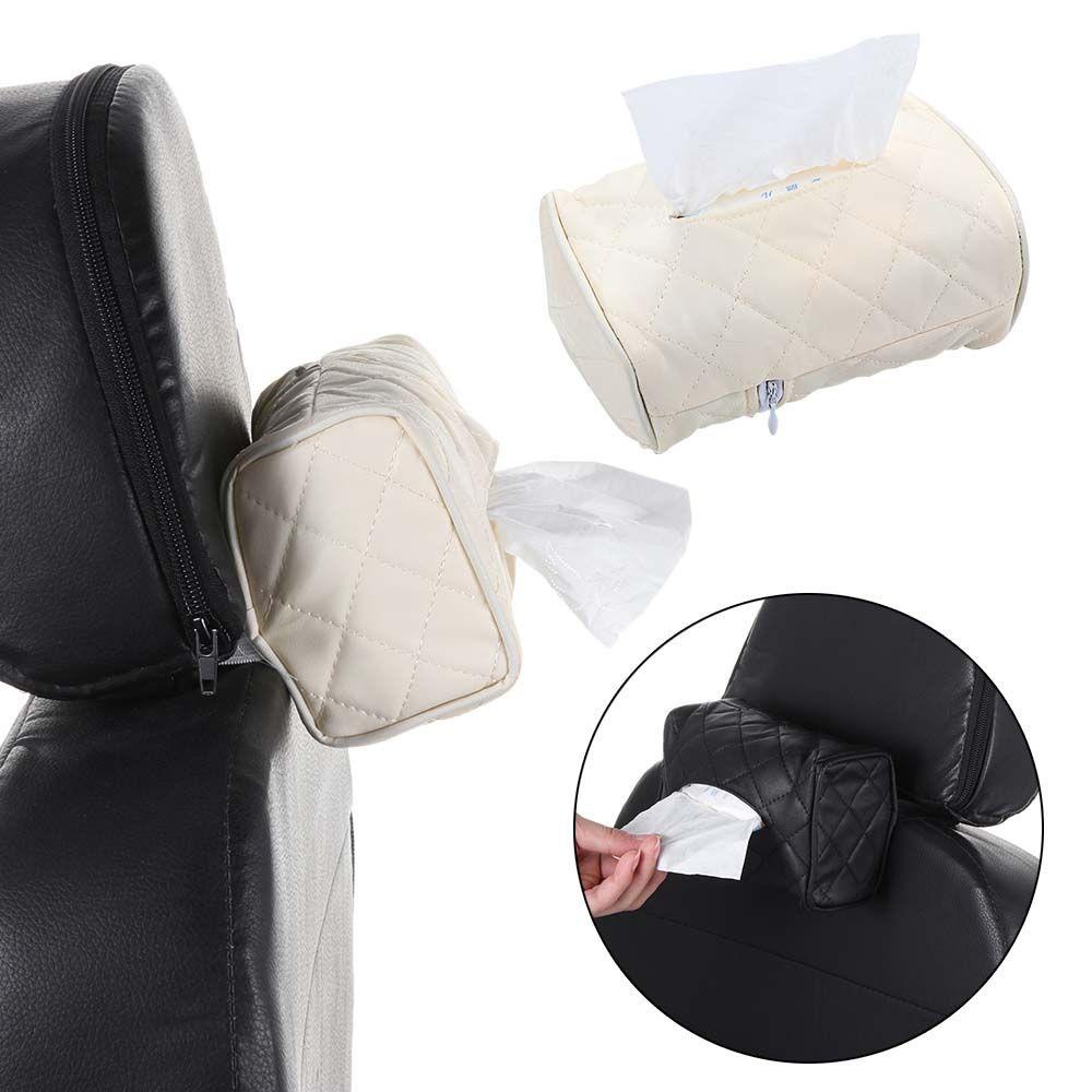 Hộp Đựng Khăn Giấy Mềm Màu Đen Dùng Trang Trí Ghế Ngồi Xe Hơi