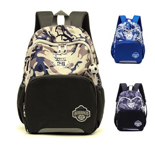 Balo đi học cho bé bé trai phối màu rằn ri trẻ khỏe tinh nghịch, Tặng móc khóa quả bóng