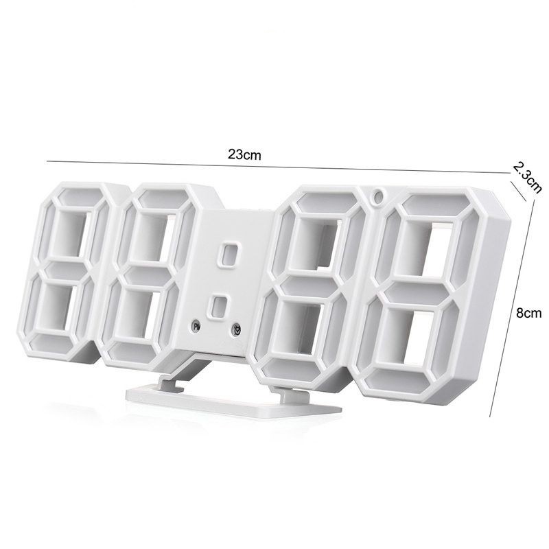 Đồng hồ LED 3D SMART CLOCK treo tường, để bàn &quot;bừng sáng không gian nhà bạn!&quot;...(LED TRẮNG) -dc3338