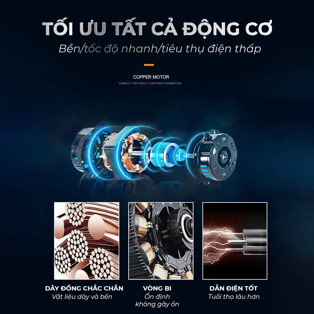 Quạt Trần Phòng Khách ATH LIGHTING Loại Cải Tiến 6 Cấp Độ Gió Xoay 360 Độ, Có 3 Chế Độ Sáng Điều Khiển Từ Xa Kèm APP ĐT