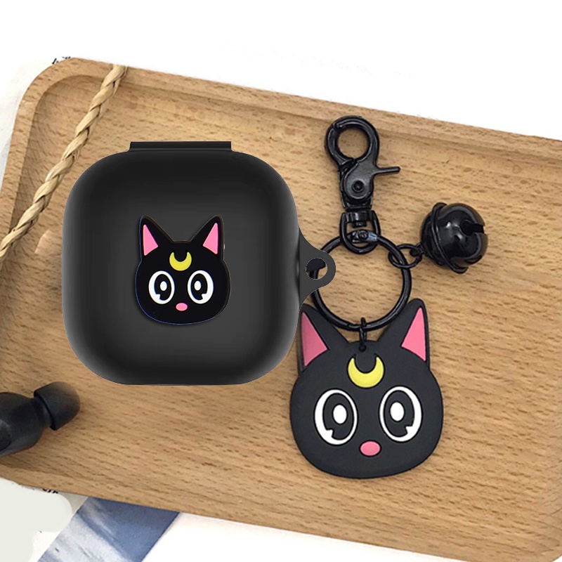 Vỏ Bảo Vệ Hộp Sạc Tai Nghe JBL Live Pro 2 TWS Bằng Silicon Hình Chú Mèo Dễ Thương Kèm Móc Khóa Tiện Dụng