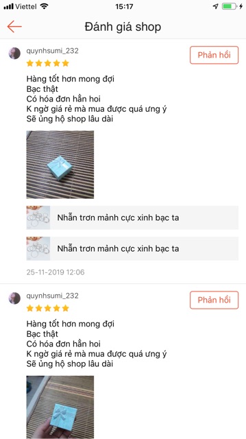 Nhẫn trơn phay mảnh cực xinh bạc ta