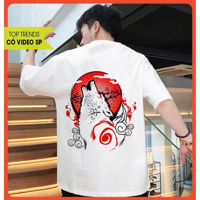 ÁO THUN HOẠ TIẾT SÓI ĐỎ IN LƯNG