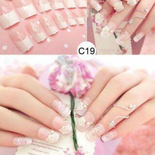 Móng tay giả đính đá. Móng tay giả trơn cực đẹp