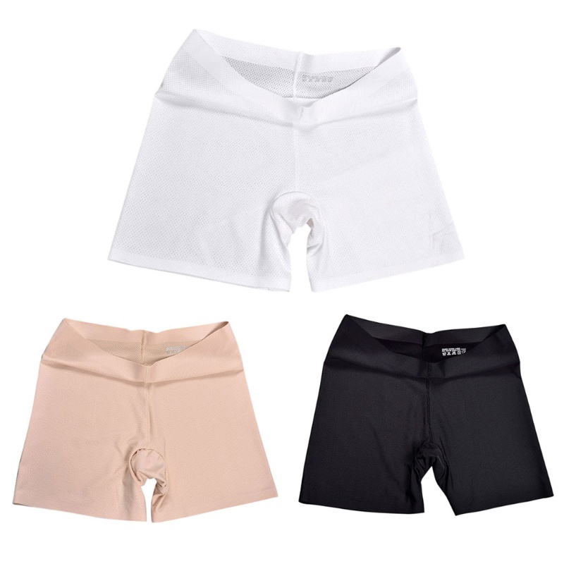 Xiangbao Quần Lót Boxer Ngắn An Toàn Không Đường May Bằng Lụa Lạnh Màu Trơn Mới Cho Nữ
