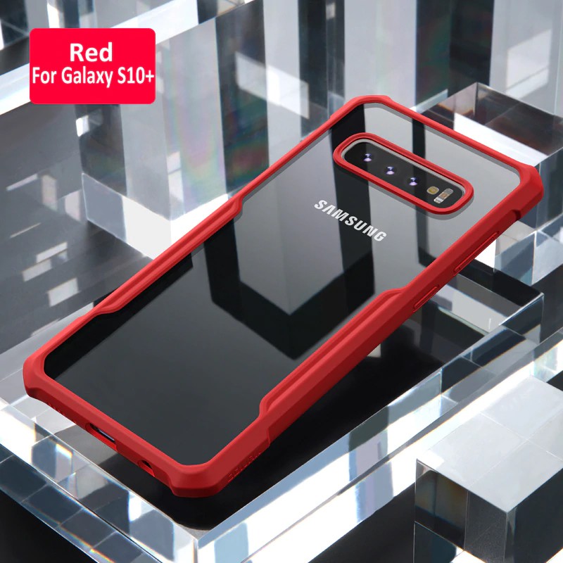 Ốp lưng chống sốc Cao Cấp Galaxy S10/ S10 Plus lưng trong viền màu Xundd