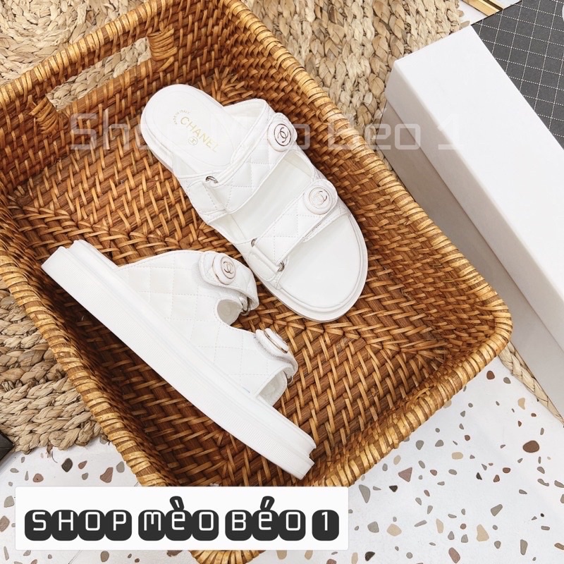 Dép cn quai dán ngang khuy tròn đế thấp fullbox