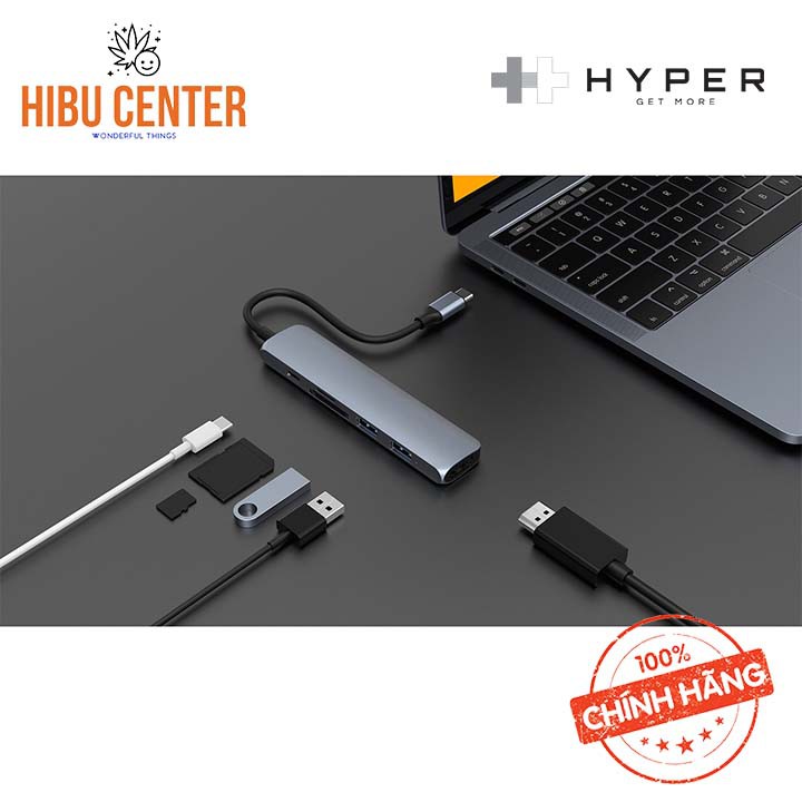 [Nên Dùng] Hub USB-C For Macbook, Ipad Pro 2018, PC &amp; Devices HYPERDRIVE Bar 6 IN 1 - HibuCenter