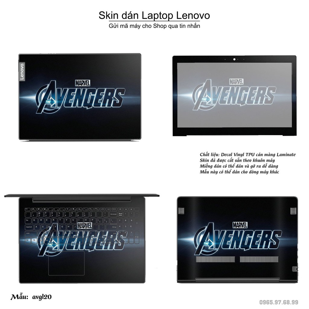 Skin dán Laptop Lenovo in hình Avenger _nhiều mẫu 4 (inbox mã máy cho Shop)