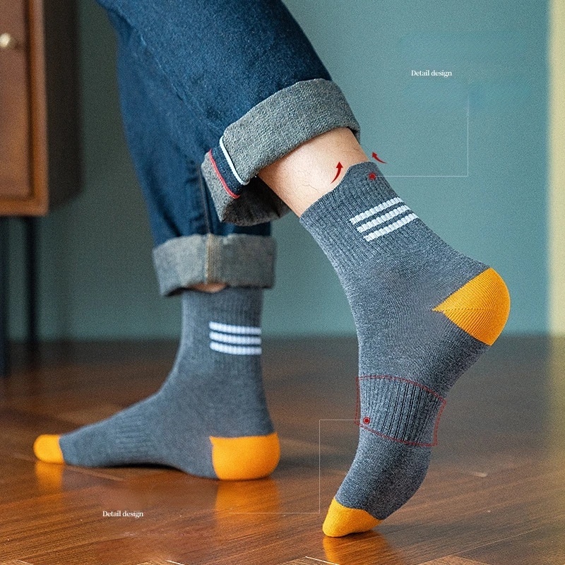 Set 10 Đôi Vớ Thể Thao Bằng Cotton Mềm Mại Thoáng Khí Thoải Mái Cho Nam