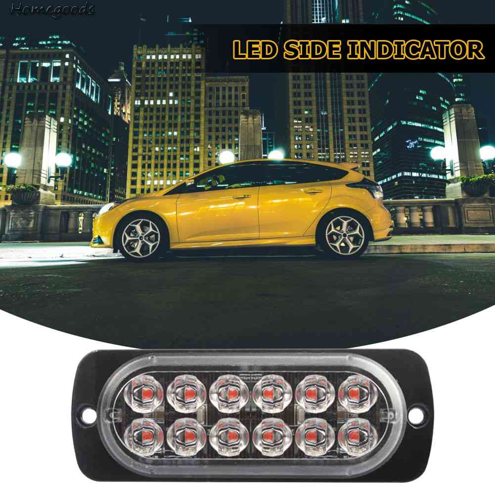 [88 Sale] Đèn Xi Nhan 12V 12 Bóng Led Trang Trí Hông Xe Tải