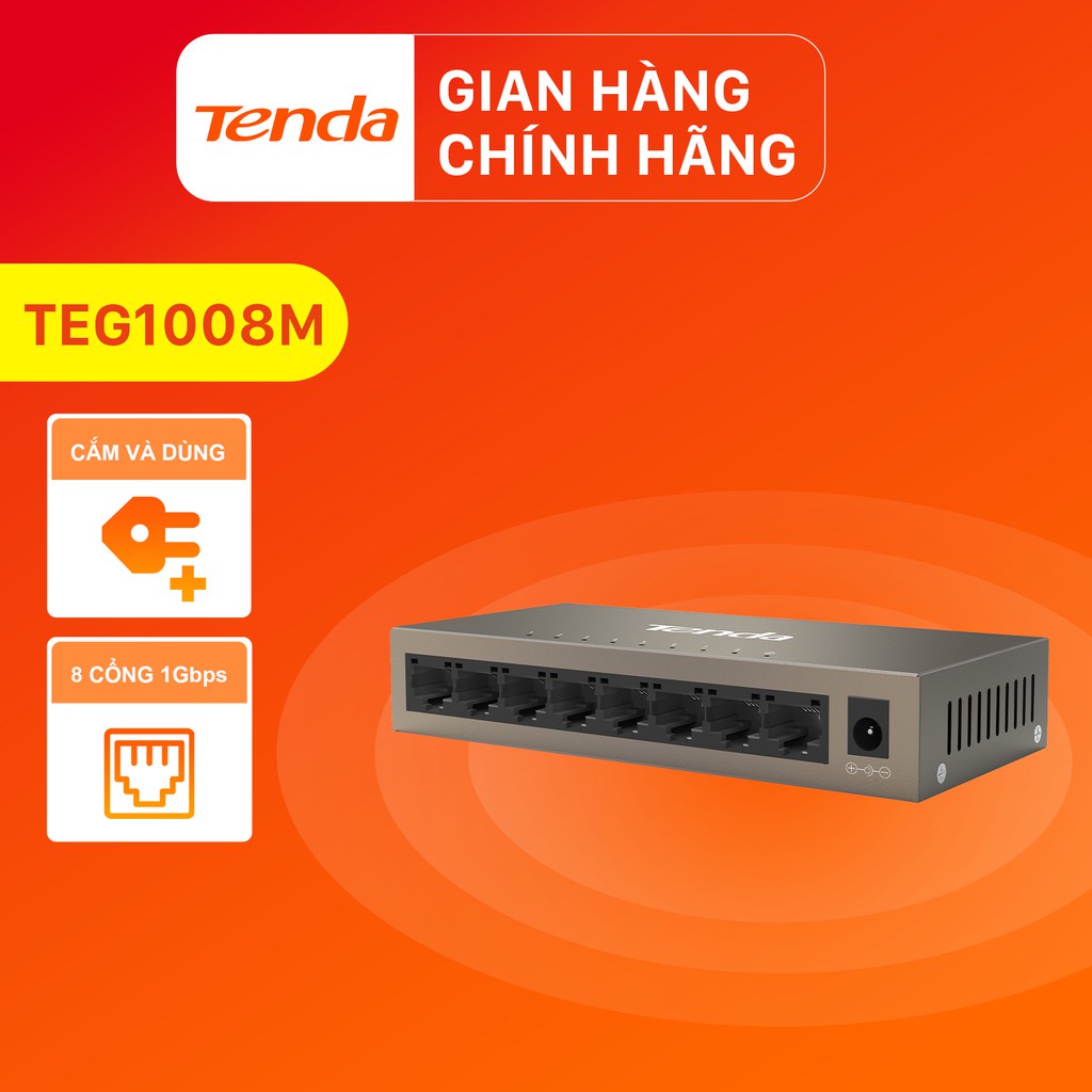 Bộ chia mạng Switch để bàn Tenda TEG1008M 8 cổng Gigabit Ethernet 10/100/1000Mbps