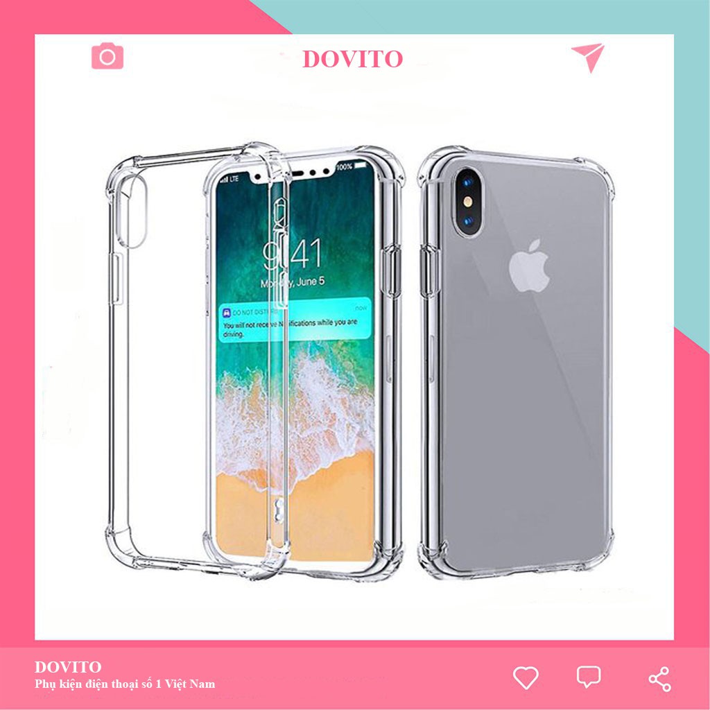 Ốp lưng Dovito ốp iPhone TPU mềm trong suốt chống sốc cho iPhone 6s 6 7 8 Plus XS Max XR X 11 Promax OL05