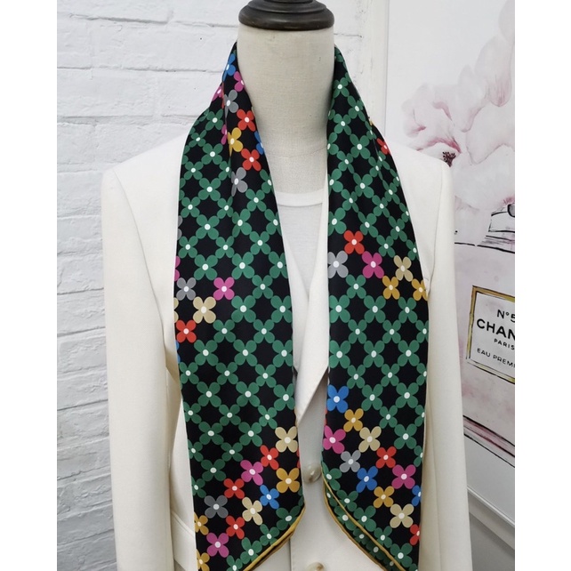 Khăn lụa cao cấp viền tay chất dày dặn - Khăn choàng thời trang 90x90cm