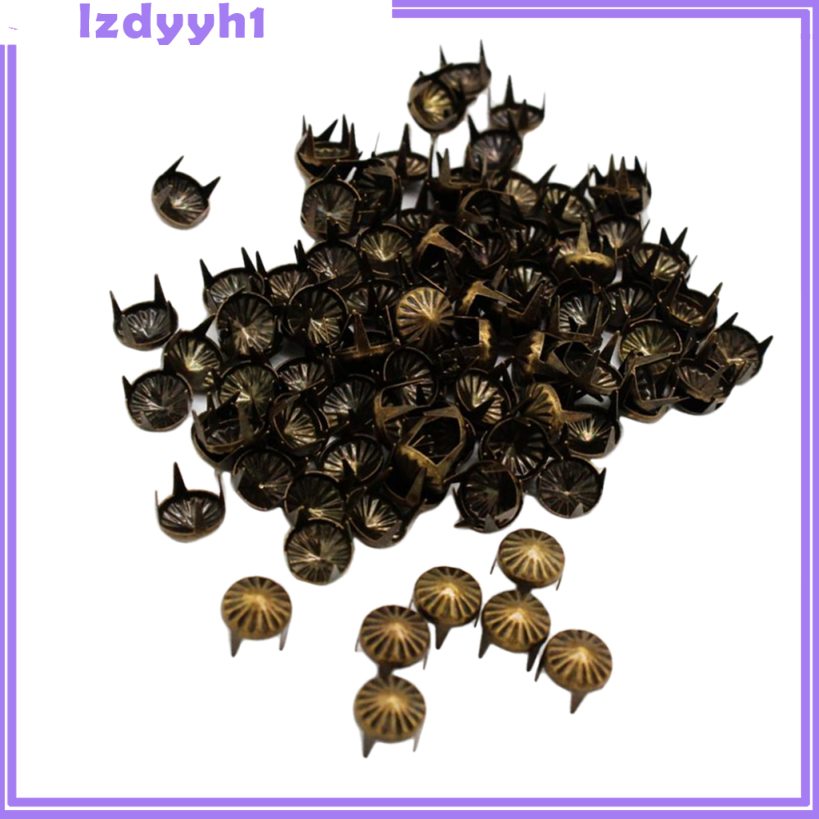 JoyDIY 100 pcs Antique Bronze DIY Nailhead Round Dome Studs Leathercraft Rivet 9mm