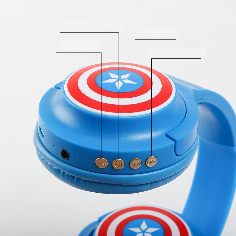 Tai nghe không dây Bluetooth Siêu Anh Hùng Avengers có thể gập gọn, Chất âm tuyệt đỉnh, hỗ trợ thẻ TF