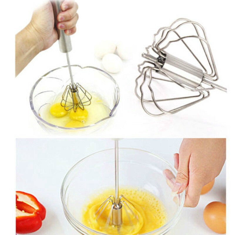 Push Rotation Auto Hand Whisk Mixer Egg Beater Cream Frother Dressings Blender Bakeware