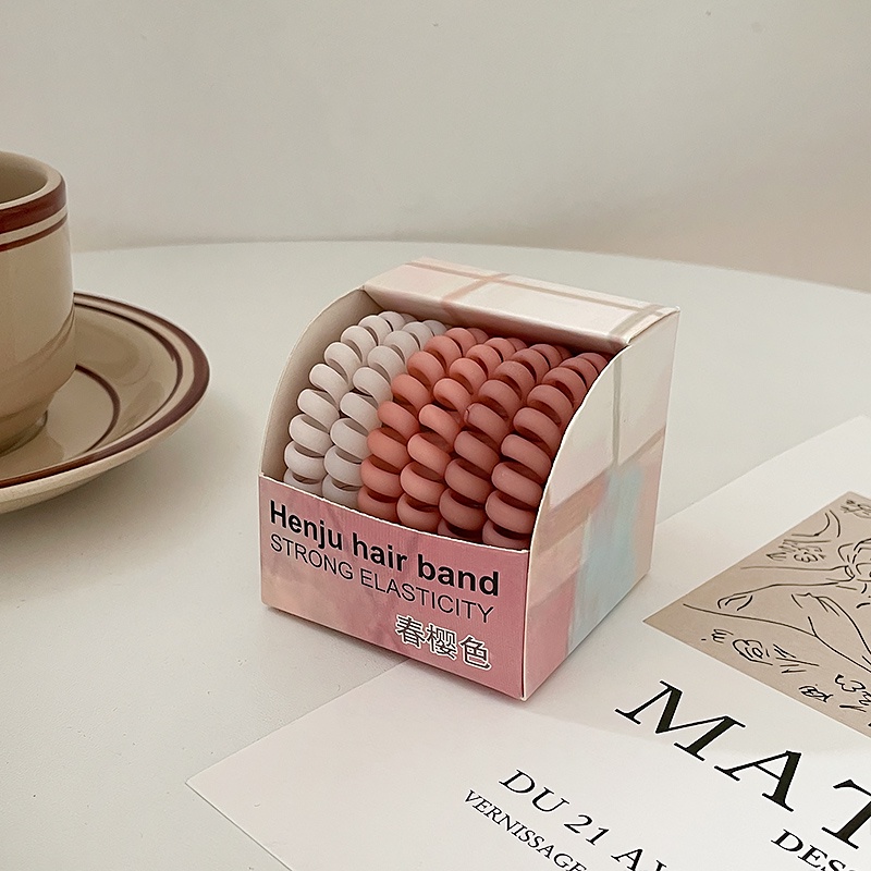 Set 6 Dây Cột Tóc Lò Xo Nhiều Màu Sắc Cá Tính Cho Nữ