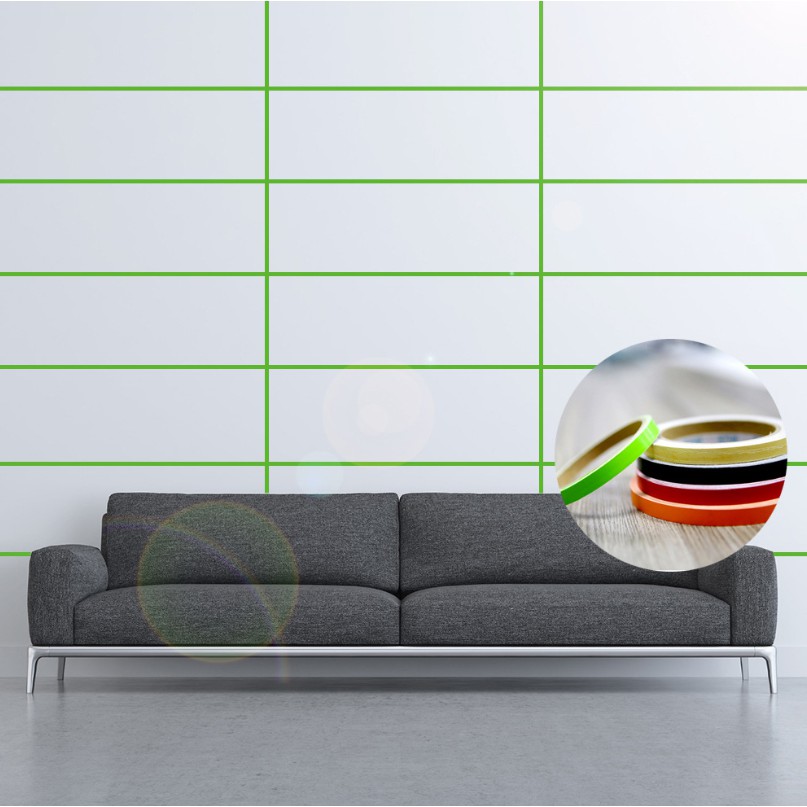 Cuộn chỉ dán viền trang trí tường XANH, ĐỎ, CAM, ĐEN 0.5cm x 50m dài