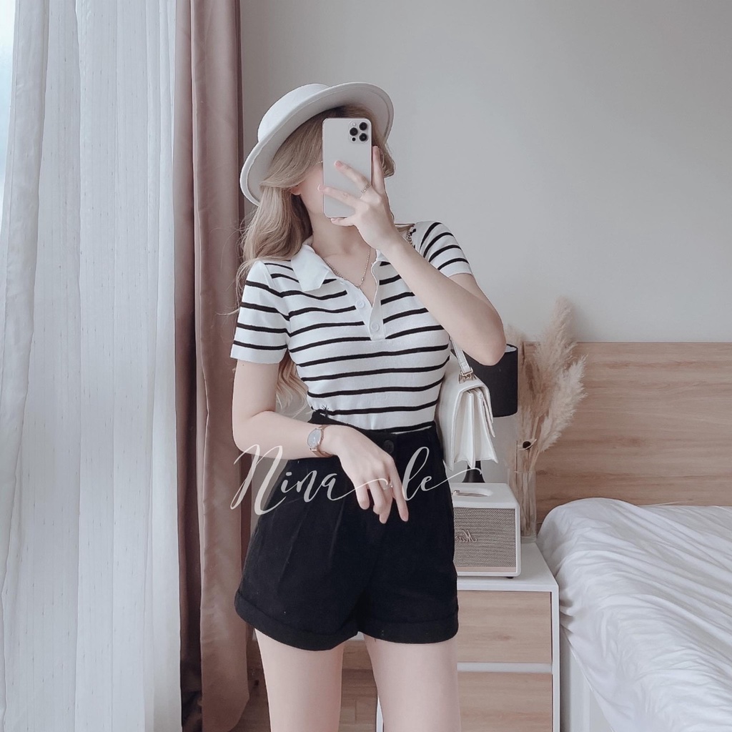 Set áo polo cổ bẻ quần short đùi cá tính SRL12976