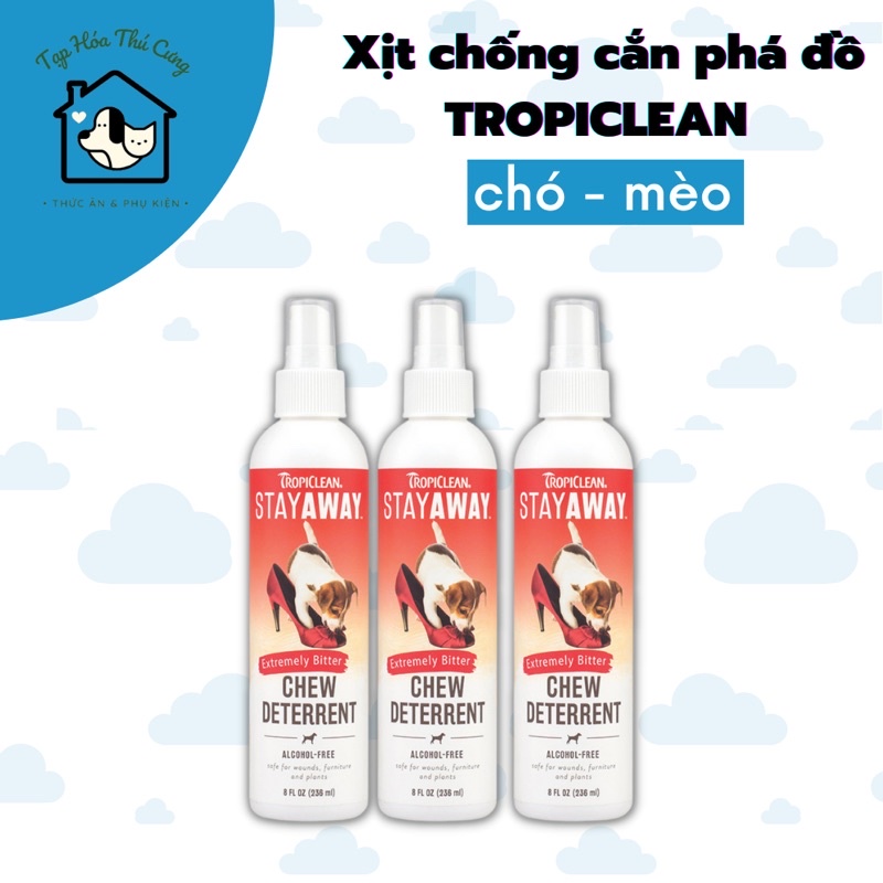 Xịt chống căn phá đồ Tropiclean dành cho chó 236ml xuất xứ Mỹ