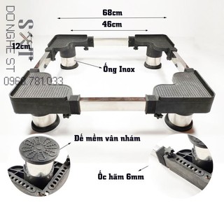 Chân đế máy giặt cao cấp trụ inox - BH 2 năm