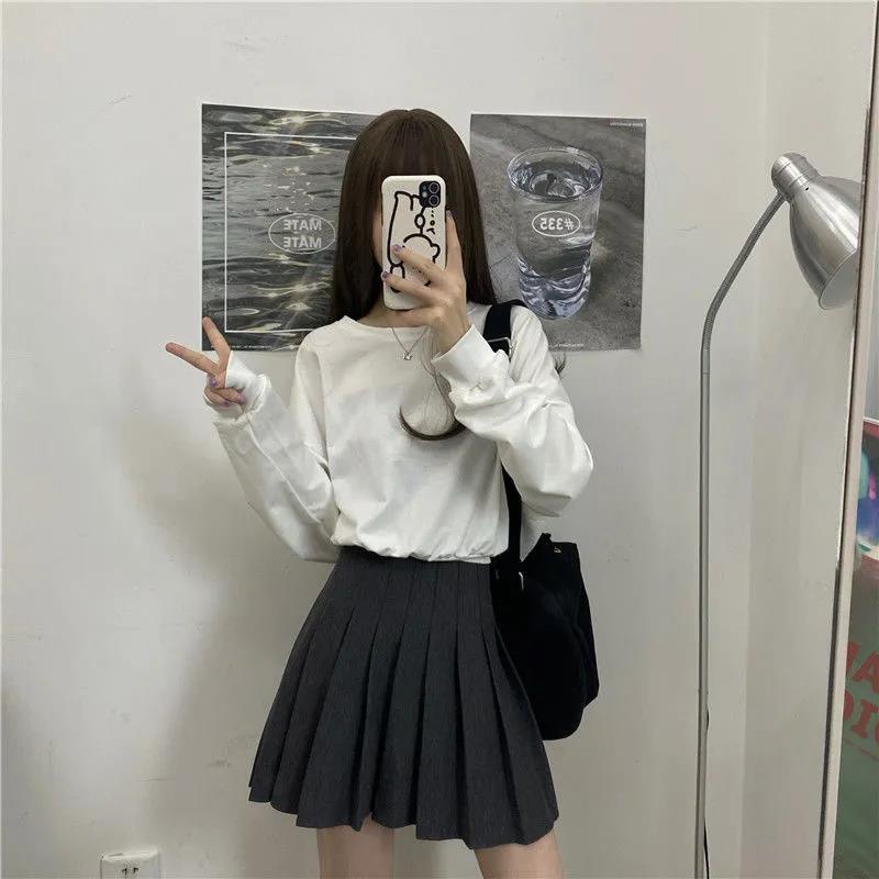 Áo sweater tay dài dáng rộng phối dây buộc phong cách Hàn Quốc thời trang cho nữ