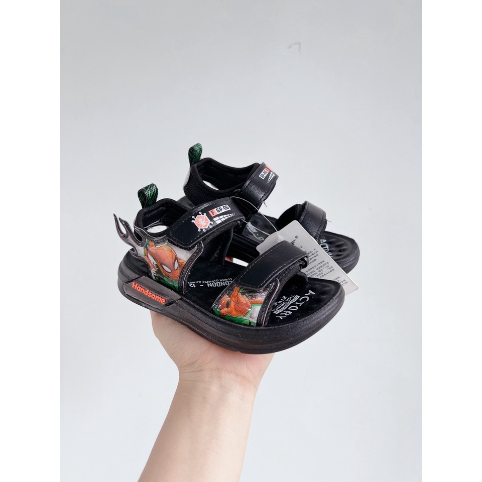Sandal bé trai - dép quai hậu cho bé quai dán tùy chỉnh nhẹ êm chân hình Spiderman mẫu mới Babybees  A2267 (ảnh thật)
