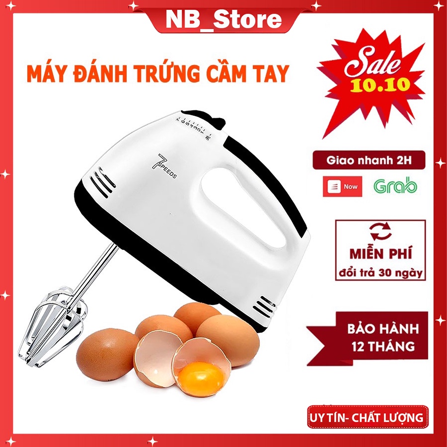 Máy Đánh Trứng Trộn Bột Cầm Tay Cao Cấp 7 Tốc Độ Kèm 4 Que Trộn Inox Công Suất 260W Phục Vụ Công Việc Nội Trợ