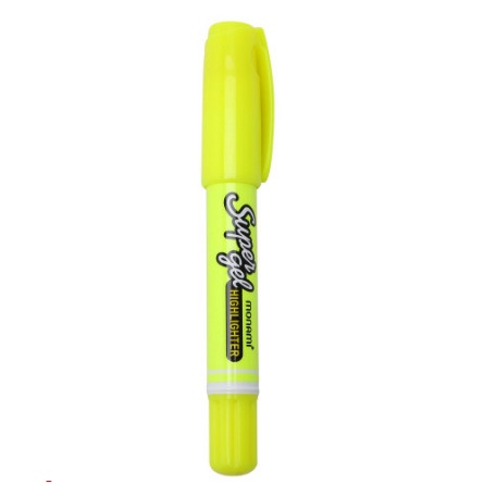 Bút dạ quang,bút Highlighter Super Gel chính hãng Monami,dạng sáp,đầu vặn xoay,nhanh khô, không lem