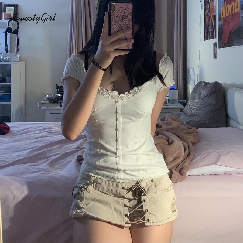 Áo Thun Tay Ngắn Cổ Chữ V Màu Sắc Ngọt Ngào Dành Cho Nữ