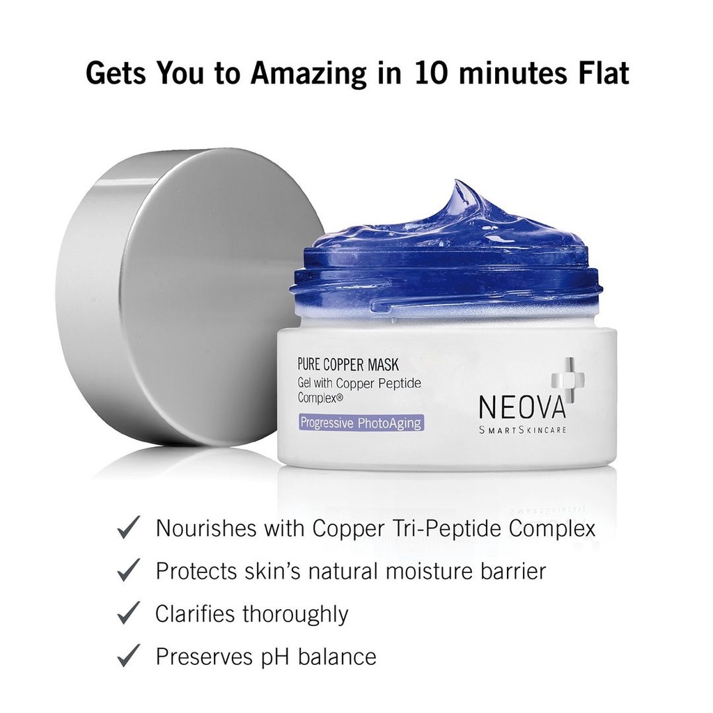 Mặt Nạ Chứa Đồng Nguyên Chất Tri-Peptide Giúp Làm Dịu, Giảm Khô, Cấp Ẩm Sâu Cho Da Neova Pure Copper Mask 50ml