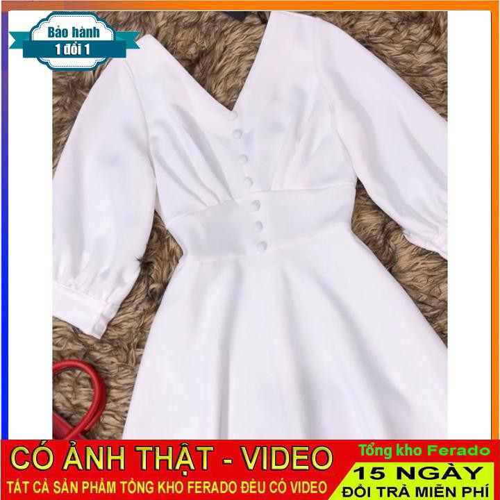 [ xả kho ] MiD Đầm nữ dáng xòe cúc bấm V1209 Mie Design kèm ảnh thật