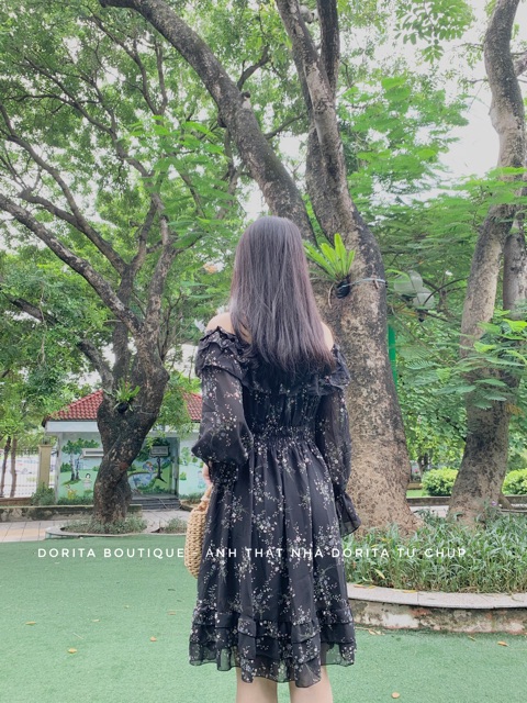 [Ảnh thật/Video] Váy hoa nhí trễ vai dáng xòe, hoa vintage, Váy hoa vintage | BigBuy360 - bigbuy360.vn