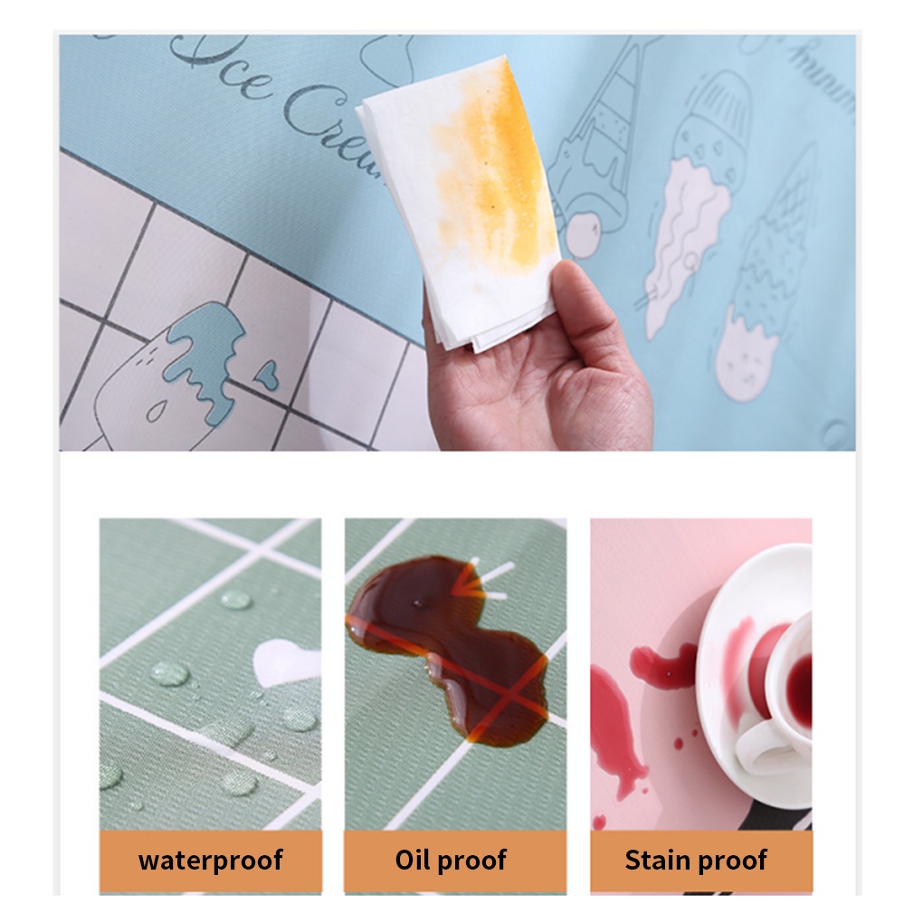 [Choosewho1] Waterproof PVC Coffee Tablecloth Spillproof Table Protector Mat Dining Room Table Cover