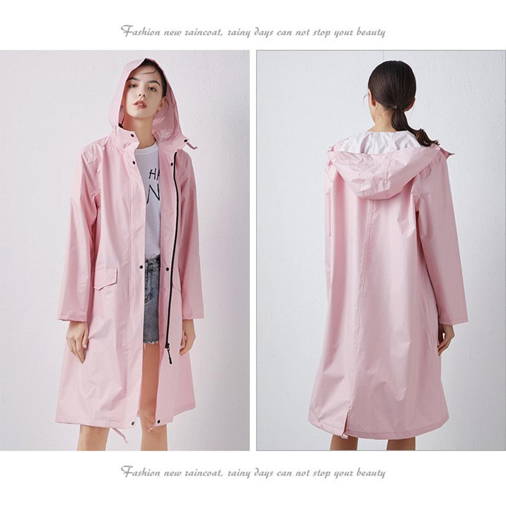 Áo Mưa Dáng Dài Mỏng Thoáng Khí Chống Thấm Nước Có Mũ Trùm Tiện Dụng Cho Nam Và Nữ