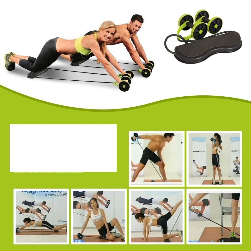 Con lăn tập bụng có dây kéo hỗ trợ tập cơ tay/ cơ ngực/ cơ bụng/ cơ đùi