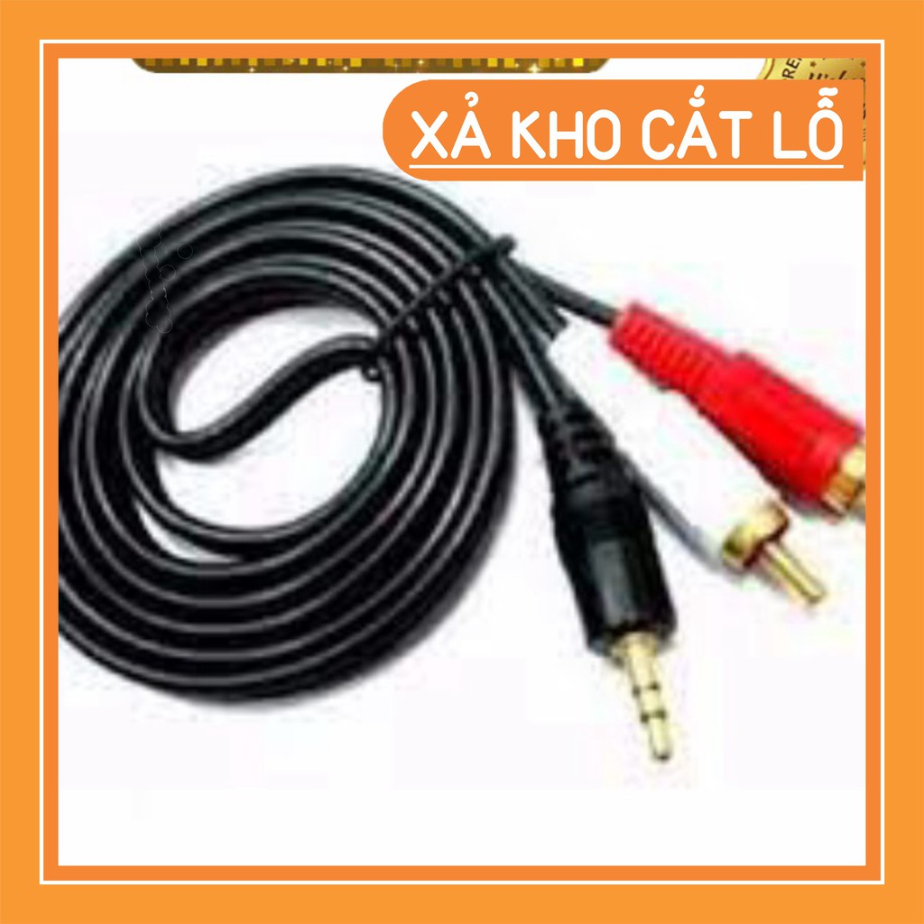 (SEO OFF)  Dây Loa 1 ra 2 Full Box 1 đầu jack 3,5mm 1 đầu ra 2 AV dài - 1.5M - 3M - 5M siêu rẻ