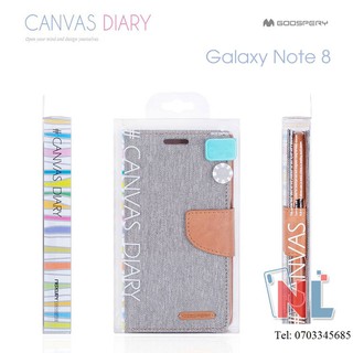 Bao da Galaxy Note 8 Mercury Canvas Diary ngăn chứa thẻ
