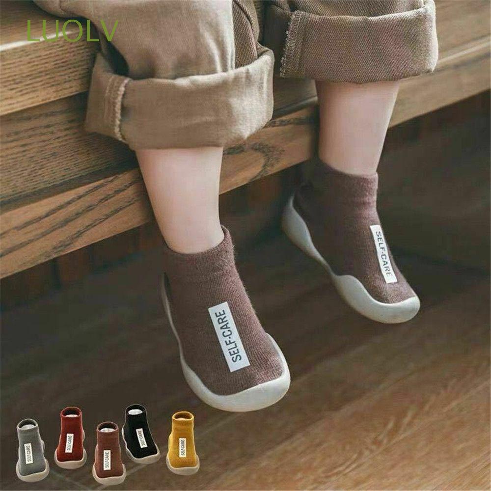 Giày vớ cotton mềm chống trượt giữ ấm mùa đông cho bé 6-30 tháng tuổi